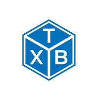 design de logotipo de carta txb em fundo preto. conceito de logotipo de letra de iniciais criativas txb. design de letra txb. vetor