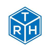 design de logotipo de letra trh em fundo preto. trh conceito de logotipo de letra de iniciais criativas. design de letra trh. vetor