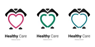 negócio de logotipo de centro médico de cuidados saudáveis vetor