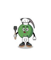 ilustração de mascote do chef de granadas vetor