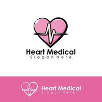 ilustração do logotipo médico do coração vetor