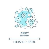 ícone do conceito turquesa de segurança energética. sistemas de energia. programa de proteção nacional idéia abstrata ilustração de linha fina. desenho de contorno isolado. traço editável. vetor