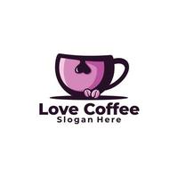 amo a ilustração do logotipo do café vetor