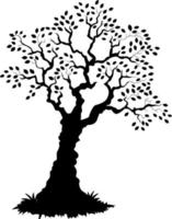 silhueta negra da árvore vetor
