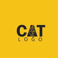 ícone vetorial de um logotipo de animal de gato com uma pose adorável vetor