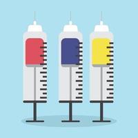 ícone de ilustração vetorial de insulina de injeção de seringas para cura de saúde vetor