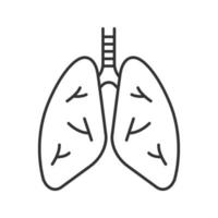 ícone linear de pulmões humanos. ilustração de linha fina. anatomia do sistema respiratório. símbolo de contorno. desenho de contorno isolado de vetor