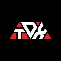 design de logotipo de letra de triângulo tdx com forma de triângulo. monograma de design de logotipo de triângulo tdx. modelo de logotipo de vetor de triângulo tdx com cor vermelha. logotipo triangular tdx logotipo simples, elegante e luxuoso. tdx