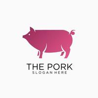 design de logotipo de porco mindinho vetor