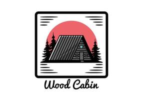 design de ilustração de cabine de madeira vintage vetor