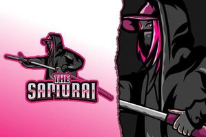 logotipo samurai esport - vetor premium