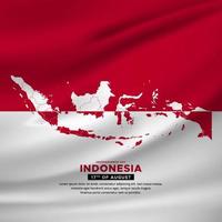 maravilhoso fundo de design do dia da independência da indonésia com vetor de mapas da indonésia