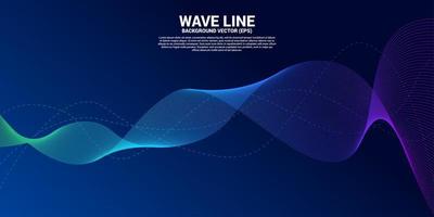 curva de linha de onda sonora azul vetor