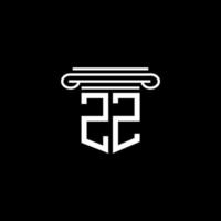 design criativo do logotipo da letra zz com gráfico vetorial vetor