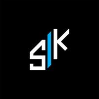 design criativo do logotipo da carta sk com gráfico vetorial vetor