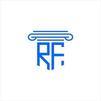 design criativo de logotipo de carta rf com gráfico vetorial vetor