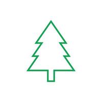 ícone de arte de linha de árvore de pinho verde vetor eps10 isolado no fundo branco. símbolo de contorno de árvore em um estilo moderno simples e moderno para o design do seu site, interface do usuário, logotipo, pictograma e aplicativo móvel