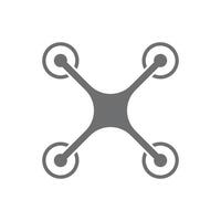 ícone de drone quadcopter eps10 vector cinza isolado no fundo branco. símbolo de câmera voadora em um estilo moderno simples e moderno para o design do seu site, interface do usuário, logotipo, pictograma e aplicativo móvel