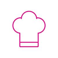 ícone de linha de chapéu de chef de vetor rosa eps10 isolado no fundo branco. símbolo de contorno da tampa do chef em um estilo moderno simples e moderno para o design do seu site, logotipo, pictograma e aplicativo móvel