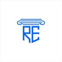 re letter logo design criativo com gráfico vetorial vetor