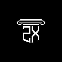design criativo do logotipo da letra zx com gráfico vetorial vetor