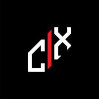 design criativo de logotipo de carta cx com gráfico vetorial vetor