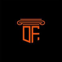 design criativo de logotipo de carta df com gráfico vetorial vetor