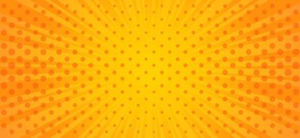 fundo laranja retangular com raios amarelos e pontos. vetor