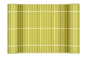 esteira de bambu posicionada horizontalmente. tapete chinês de palha com rolos. vetor
