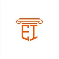 ei letter logo design criativo com gráfico vetorial vetor