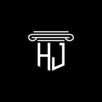 design criativo do logotipo da letra hj com gráfico vetorial vetor