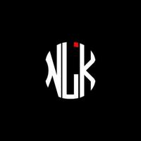 design criativo abstrato do logotipo da letra nlk. nlk design exclusivo vetor