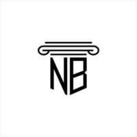 design criativo do logotipo da carta nb com gráfico vetorial vetor