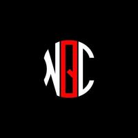 design criativo abstrato do logotipo da carta nqc. nqc design exclusivo vetor