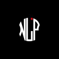 design criativo abstrato do logotipo da carta nlp. design exclusivo nlp vetor