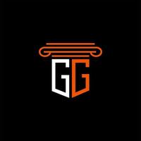 design criativo do logotipo da carta gg com gráfico vetorial vetor