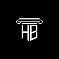 design criativo do logotipo da carta hb com gráfico vetorial vetor