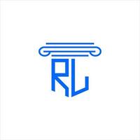 design criativo do logotipo da carta rl com gráfico vetorial vetor