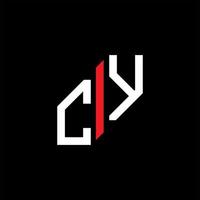 design criativo do logotipo da carta cy com gráfico vetorial vetor