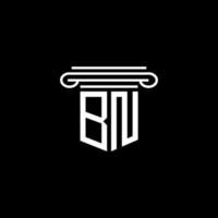 design criativo do logotipo da carta bn com gráfico vetorial vetor