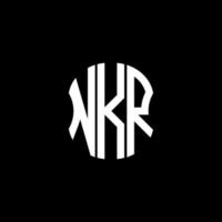 nkr carta logotipo abstrato design criativo. nkr design exclusivo vetor