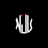 design criativo abstrato do logotipo da letra nju. nju design exclusivo vetor