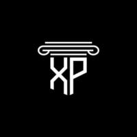 design criativo do logotipo da carta xp com gráfico vetorial vetor