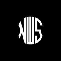 design criativo abstrato do logotipo da letra nws. nws design exclusivo vetor