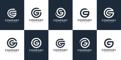 conceito de vetor de logotipo de letra inicial elegante moderno g para branding