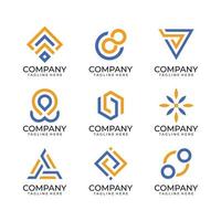 conjunto de design de vetor de logotipo moderno futurista criativo