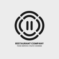 logotipo de design de placa para empresa de alimentos de café de restaurante. sorria logomarca simples ícone plana. contorno de logotipos monocromáticos vetor