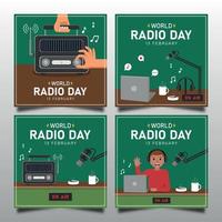 fundo de modelo de ilustração do dia mundial do rádio vetor