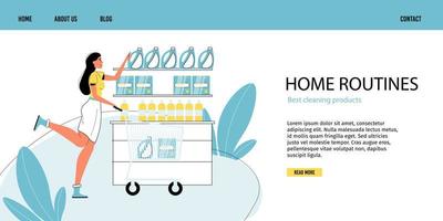 melhor design de promoção de escolha de produtos de limpeza doméstica vetor