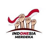 feliz dia da independência da indonésia modelo de design de saudação vetor